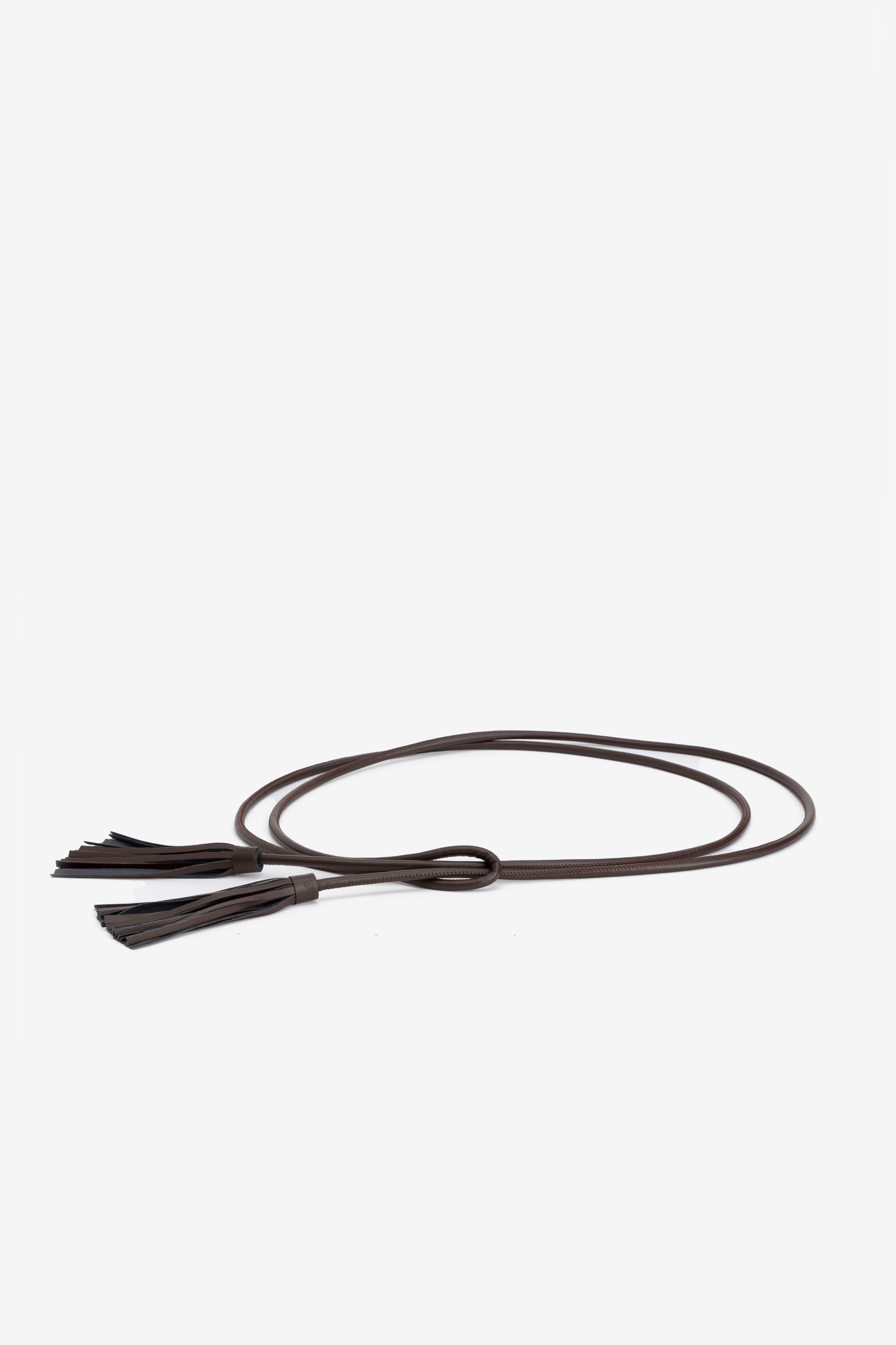 Brown Slim Tassel Belt