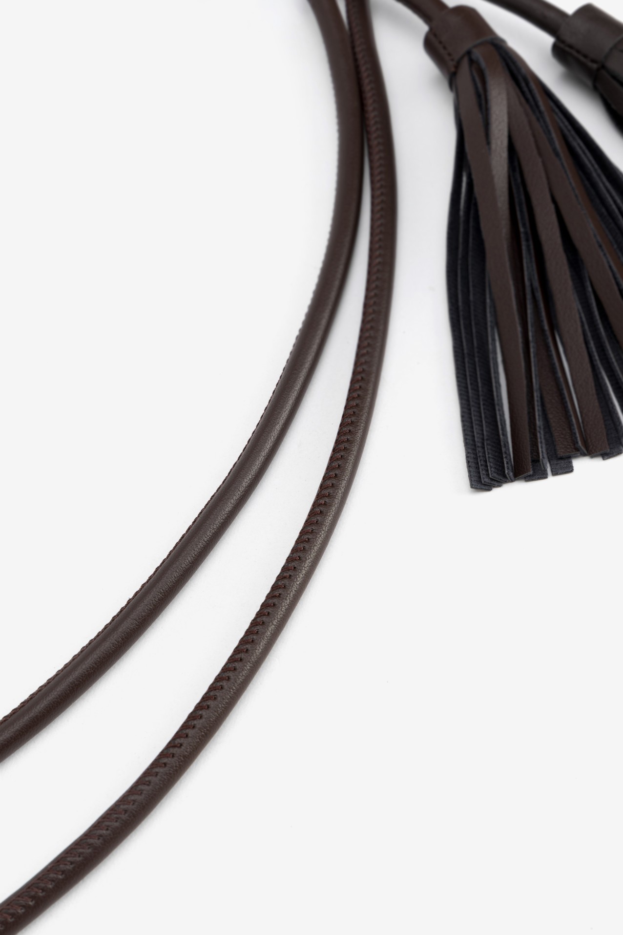 Brown Slim Tassel Belt