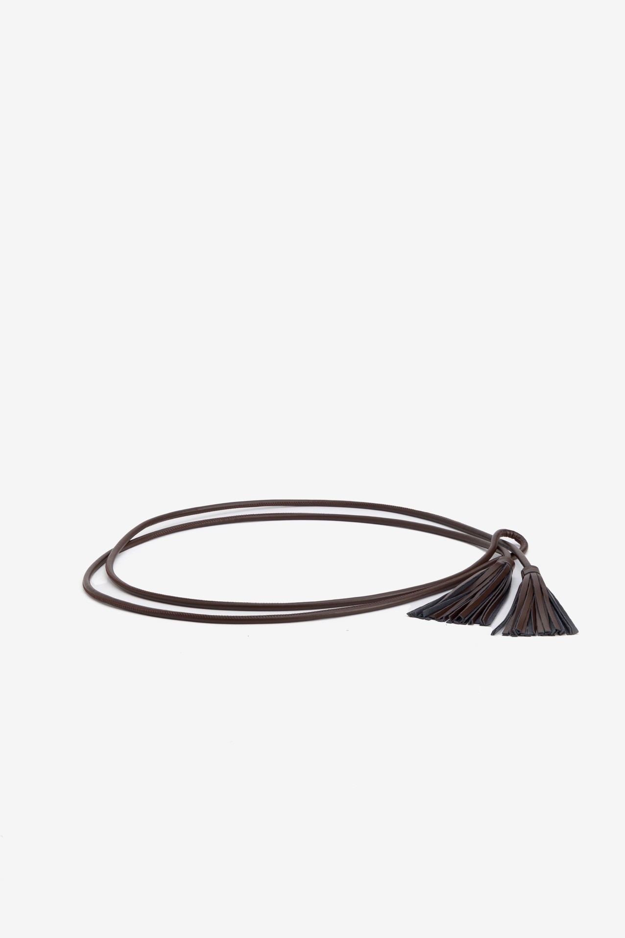 Brown Slim Tassel Belt