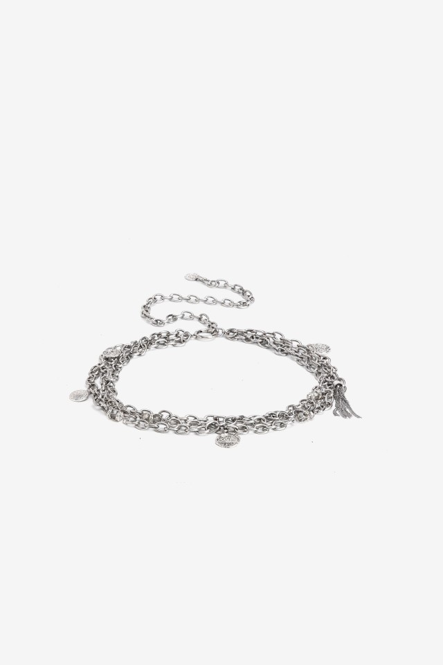 Chunky Silver Chain Belt