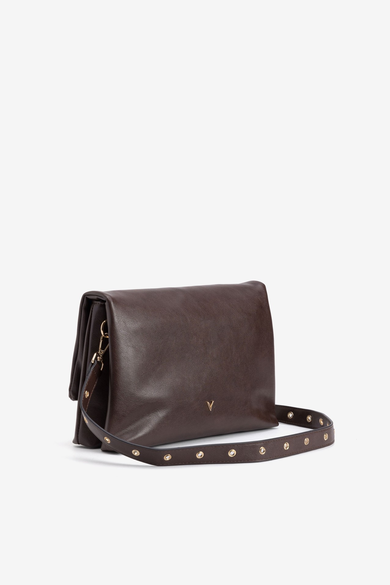 Brown Rectangular Wallet Stud Strap