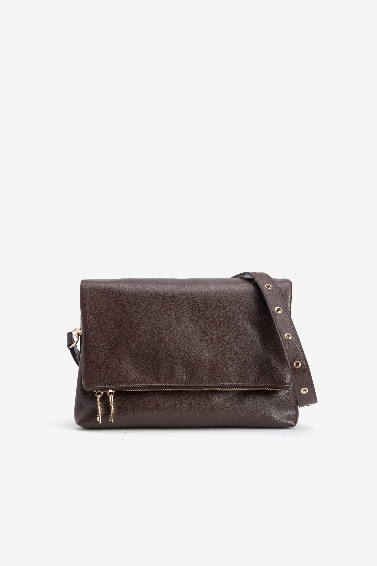 Brown Rectangular Wallet Stud Strap