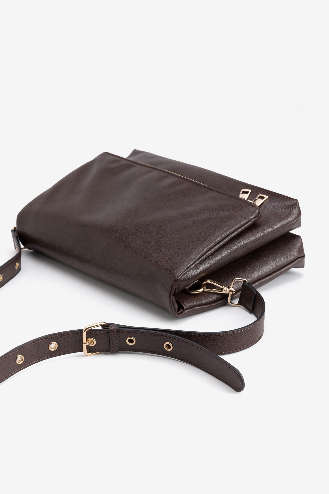 Brown Rectangular Wallet Stud Strap