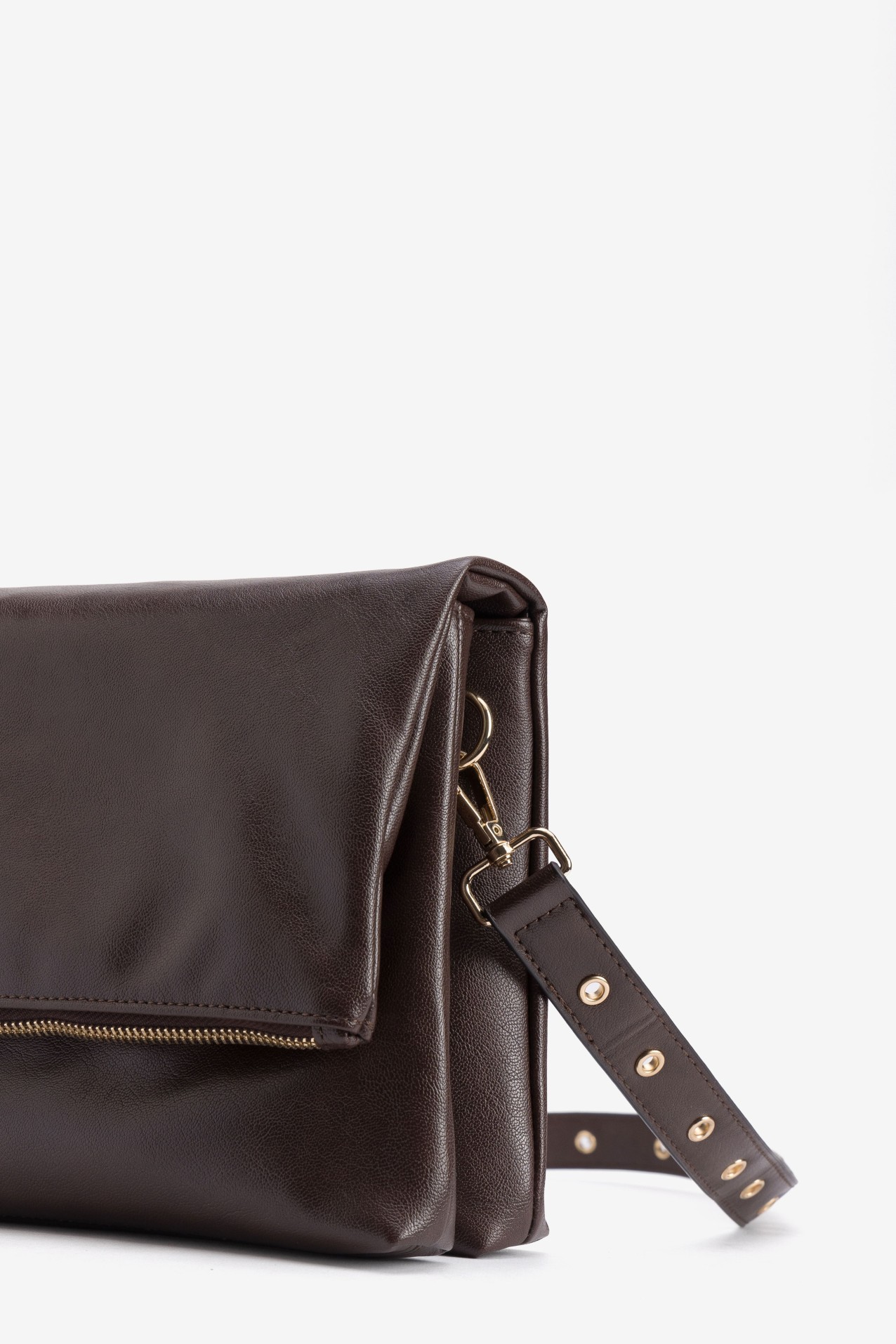 Brown Rectangular Wallet Stud Strap
