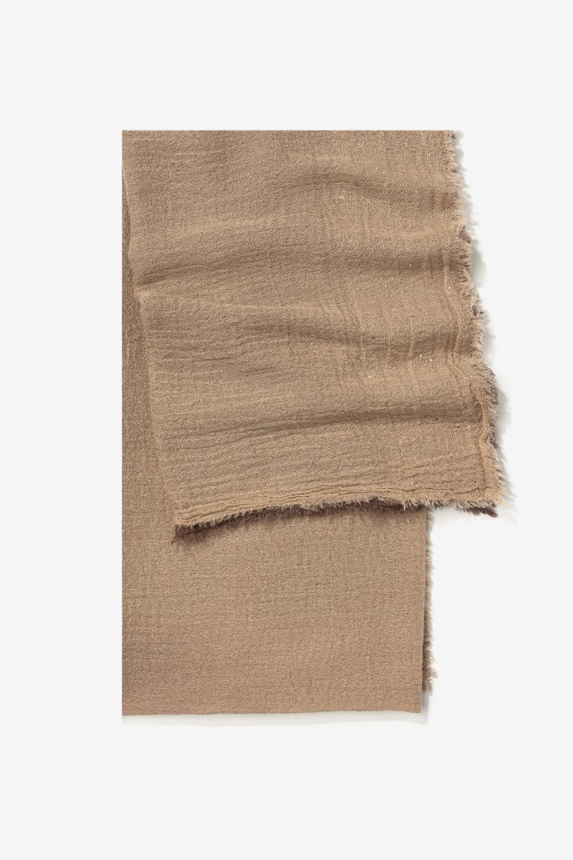 Light Brown Frayed Scarves