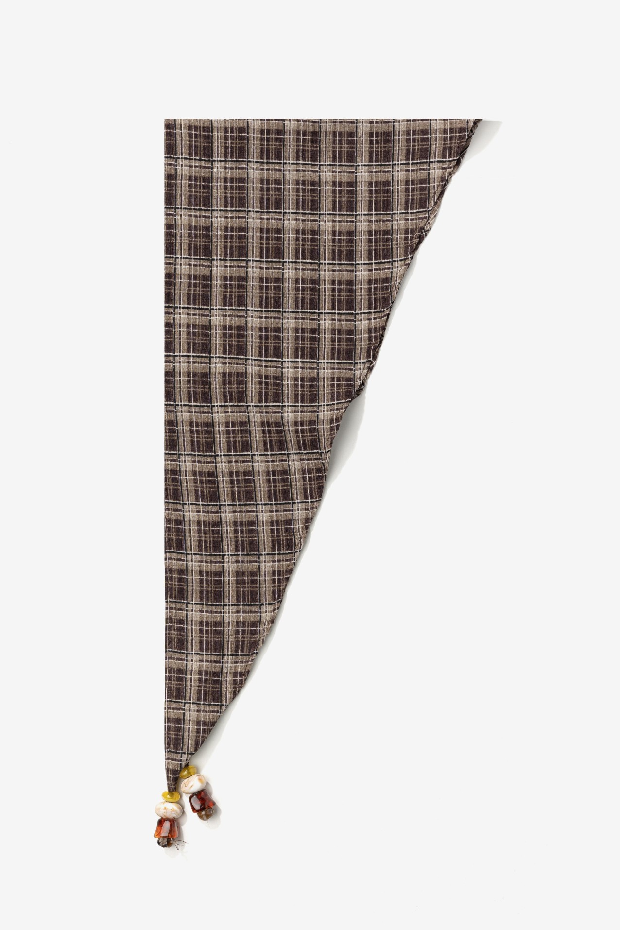 Brown Plaid Bandana Scarf
