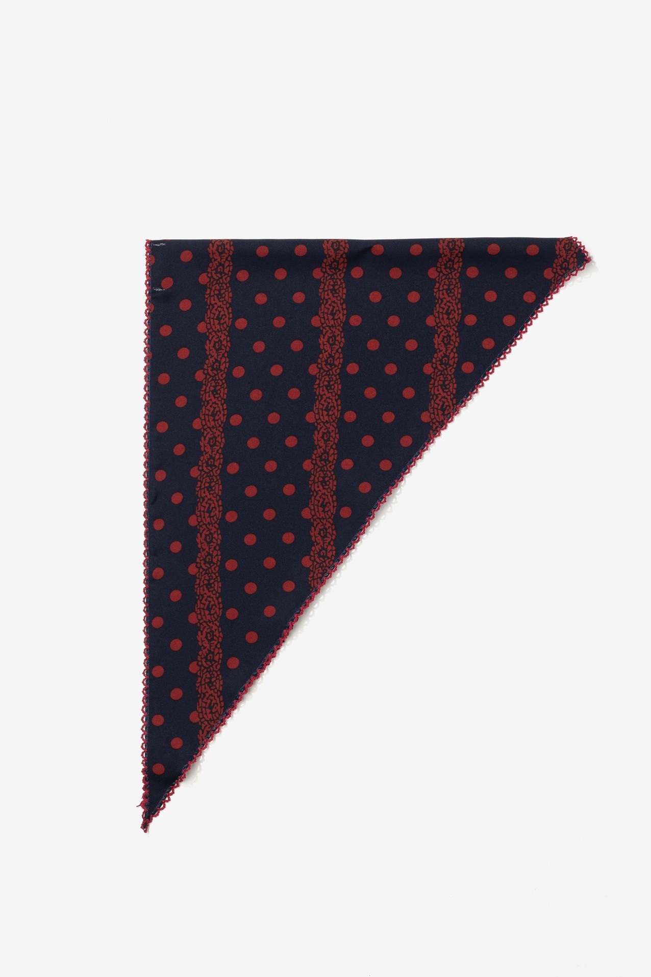 Bandana azul con lunares rojos