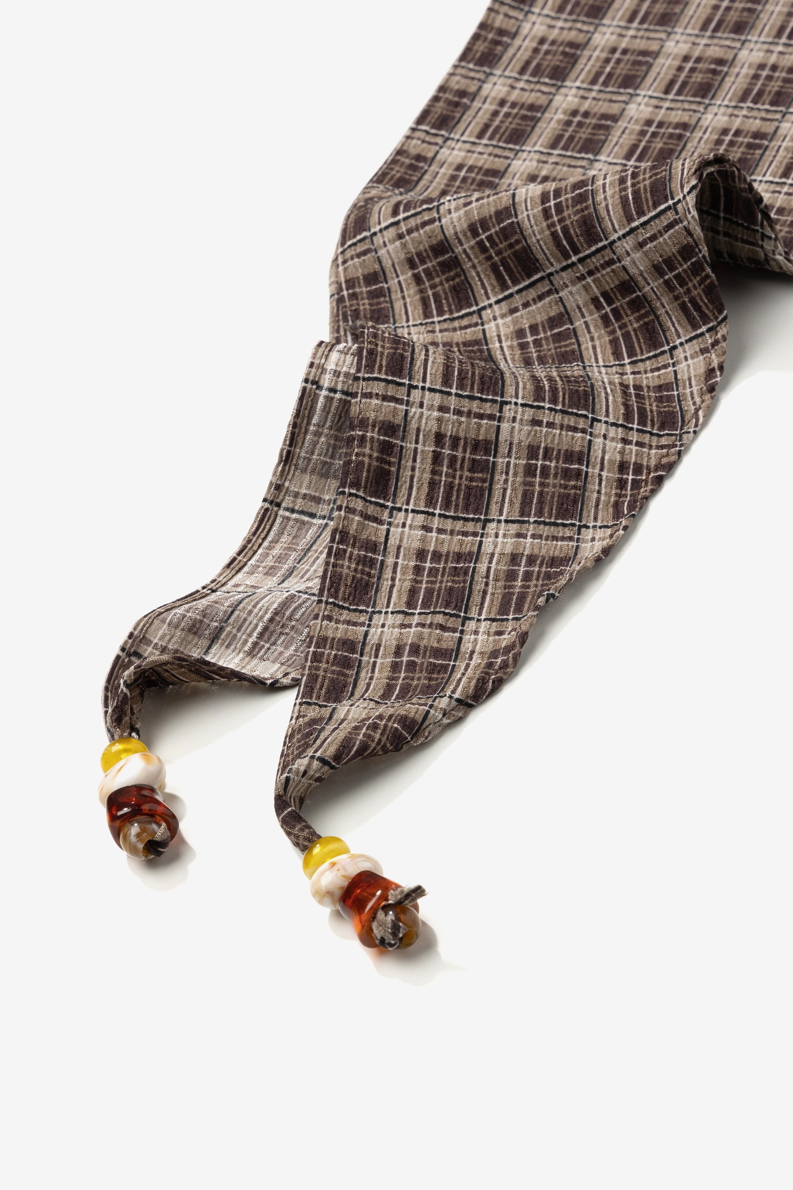 Brown Plaid Bandana Scarf