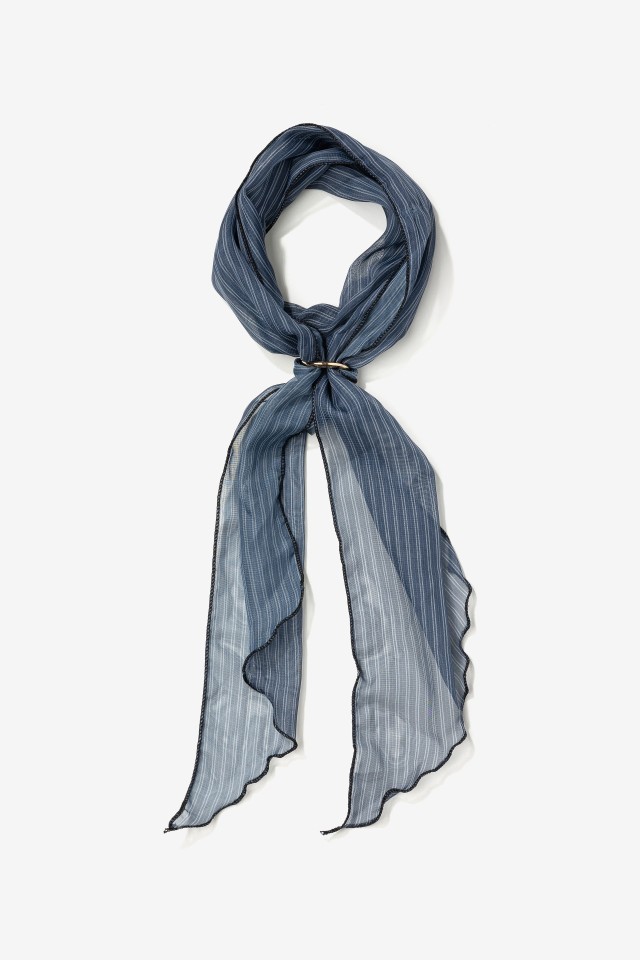 Blue Striped Skinny Bandana