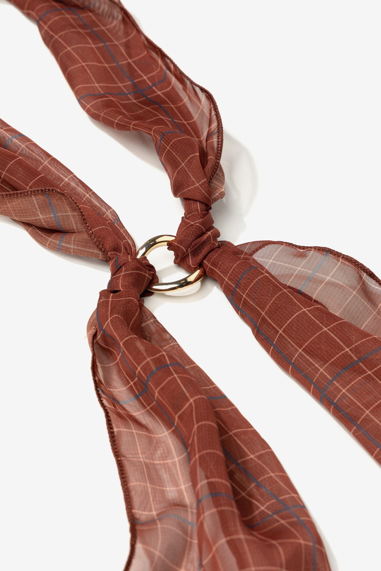 Red Plaid Skinny Bandana