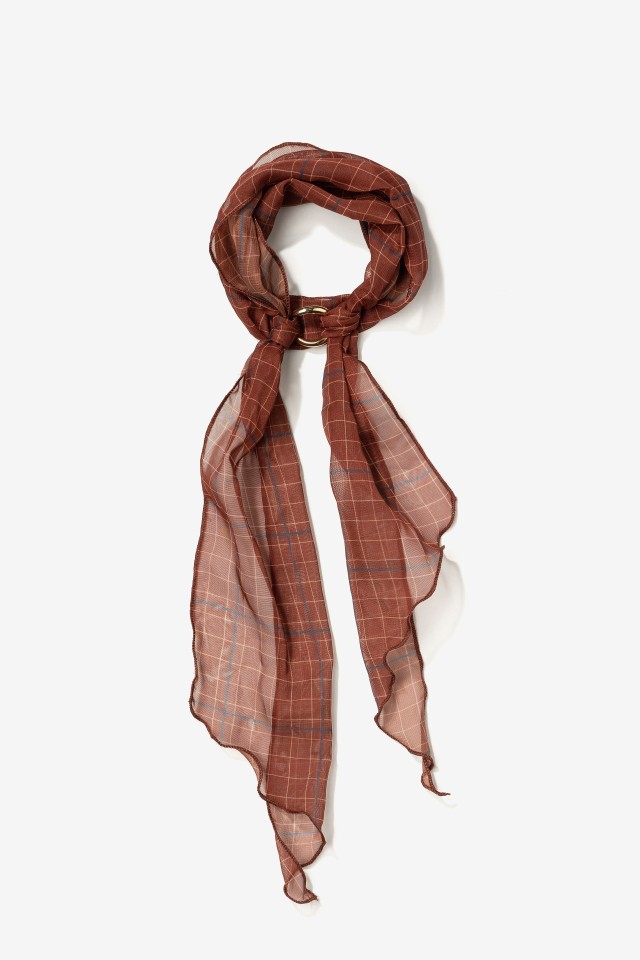Red Plaid Skinny Bandana