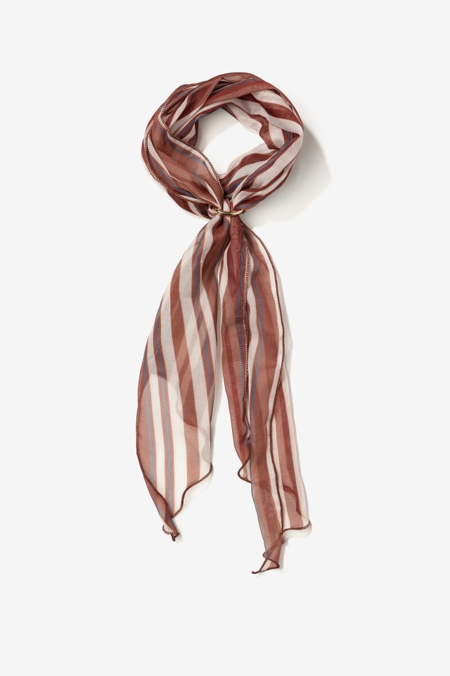 Striped Red Bandana Scarf