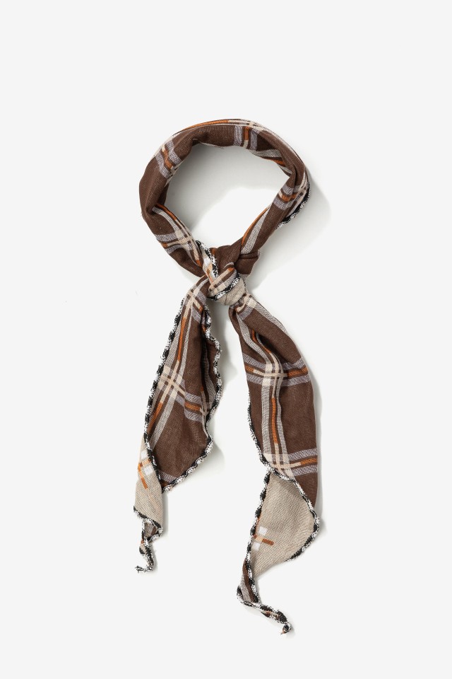 Brown Checked Skinny Bandana