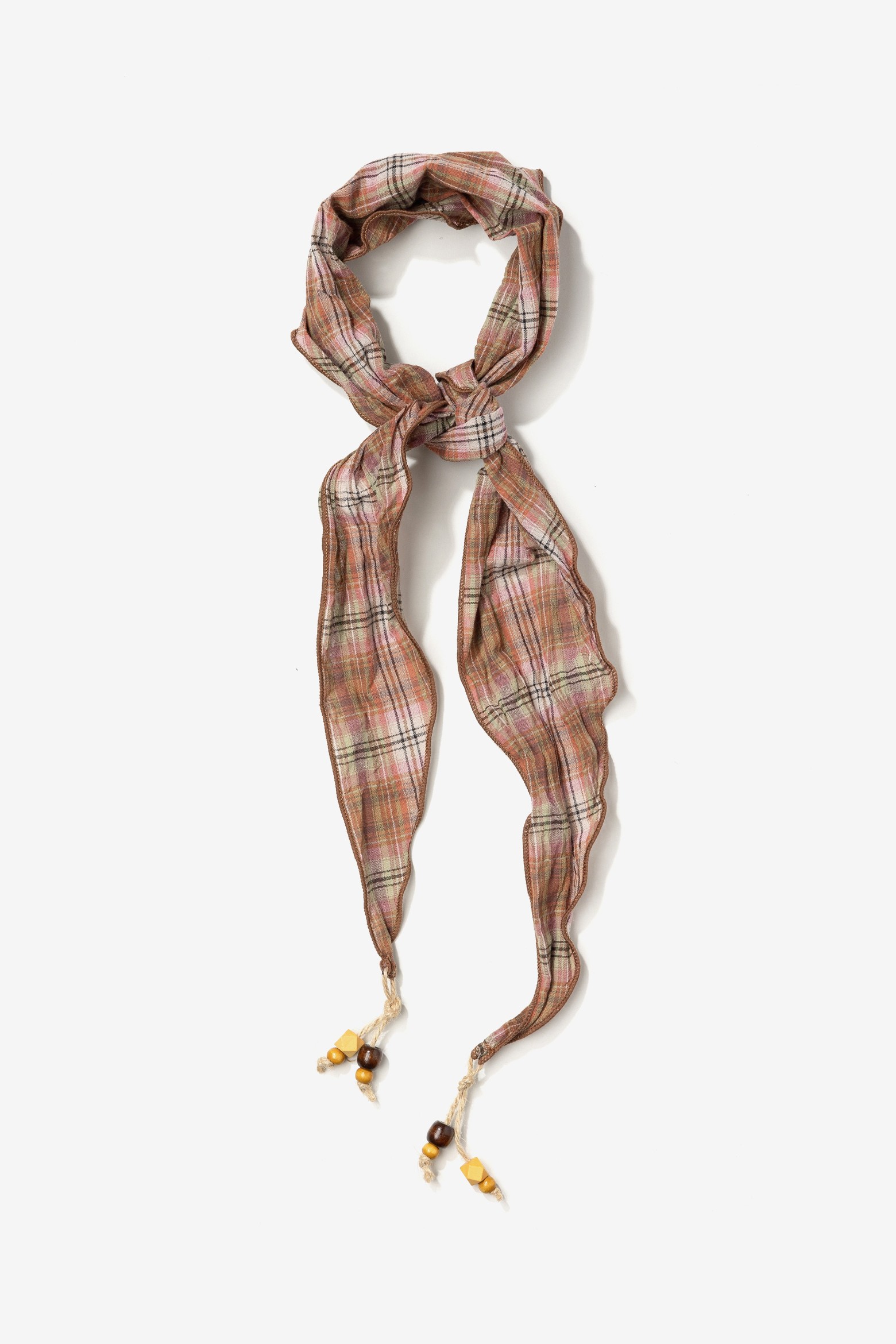 Brown Plaid Skinny Bandana
