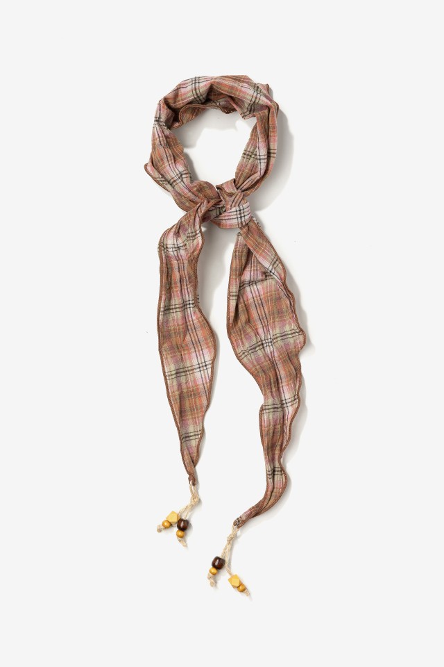 Brown Plaid Skinny Bandana
