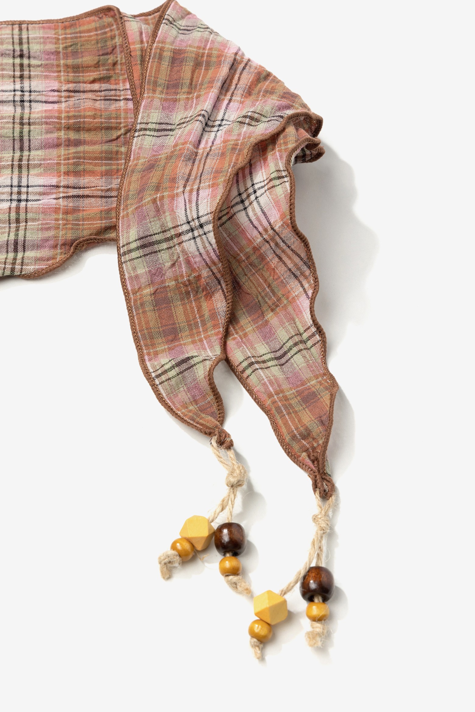 Brown Plaid Skinny Bandana