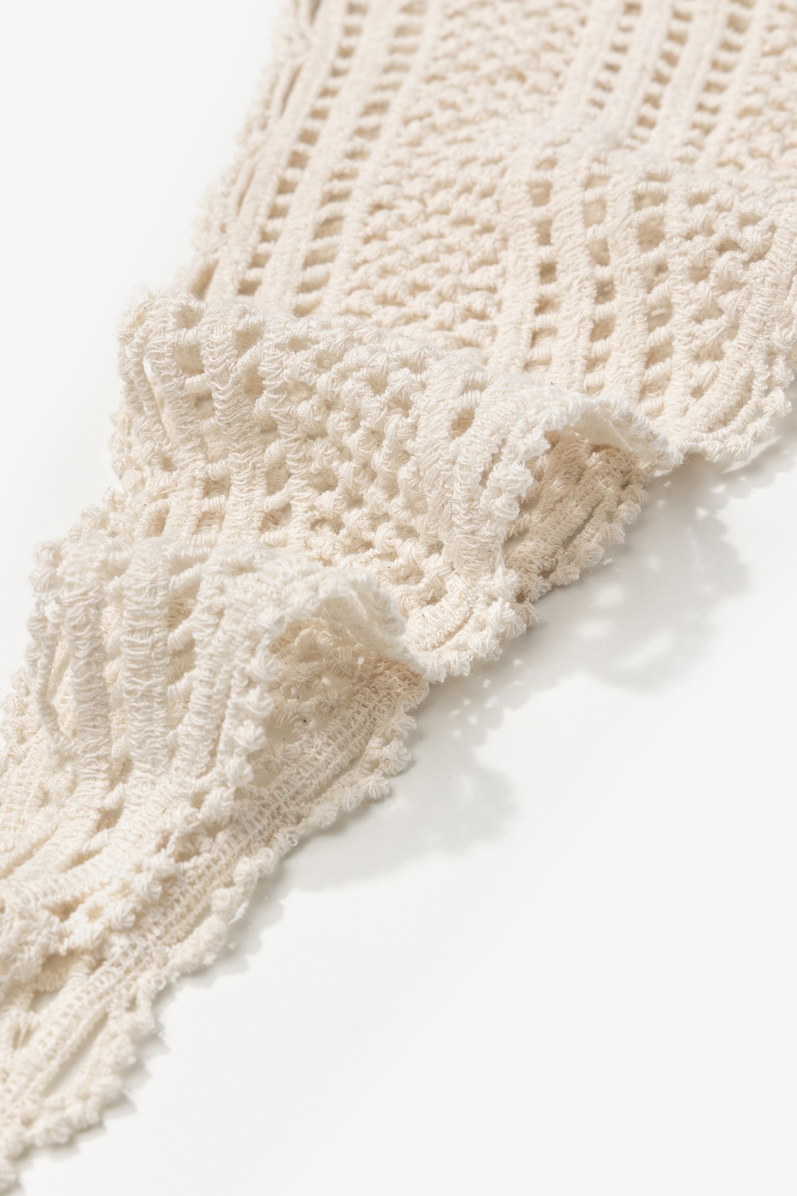 Cream Crochet Skinny Bandana