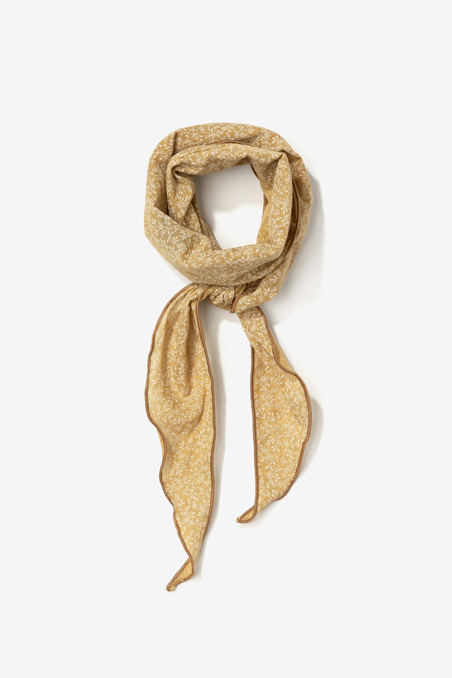Brown Bandana Skinny Scarf