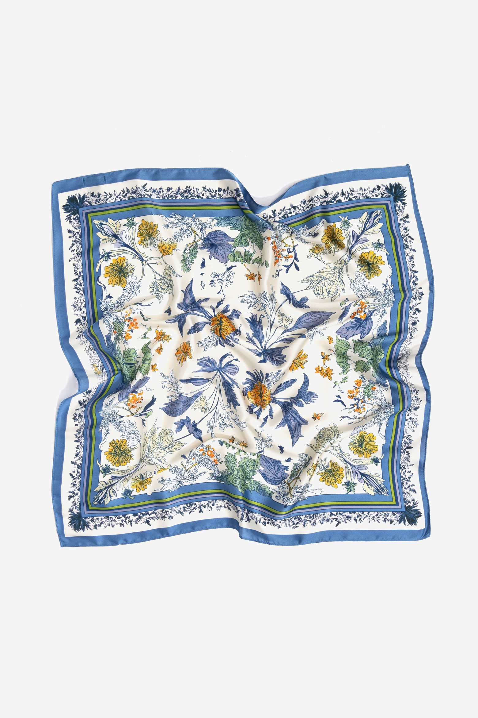 Blue Floral Skinny Bandana