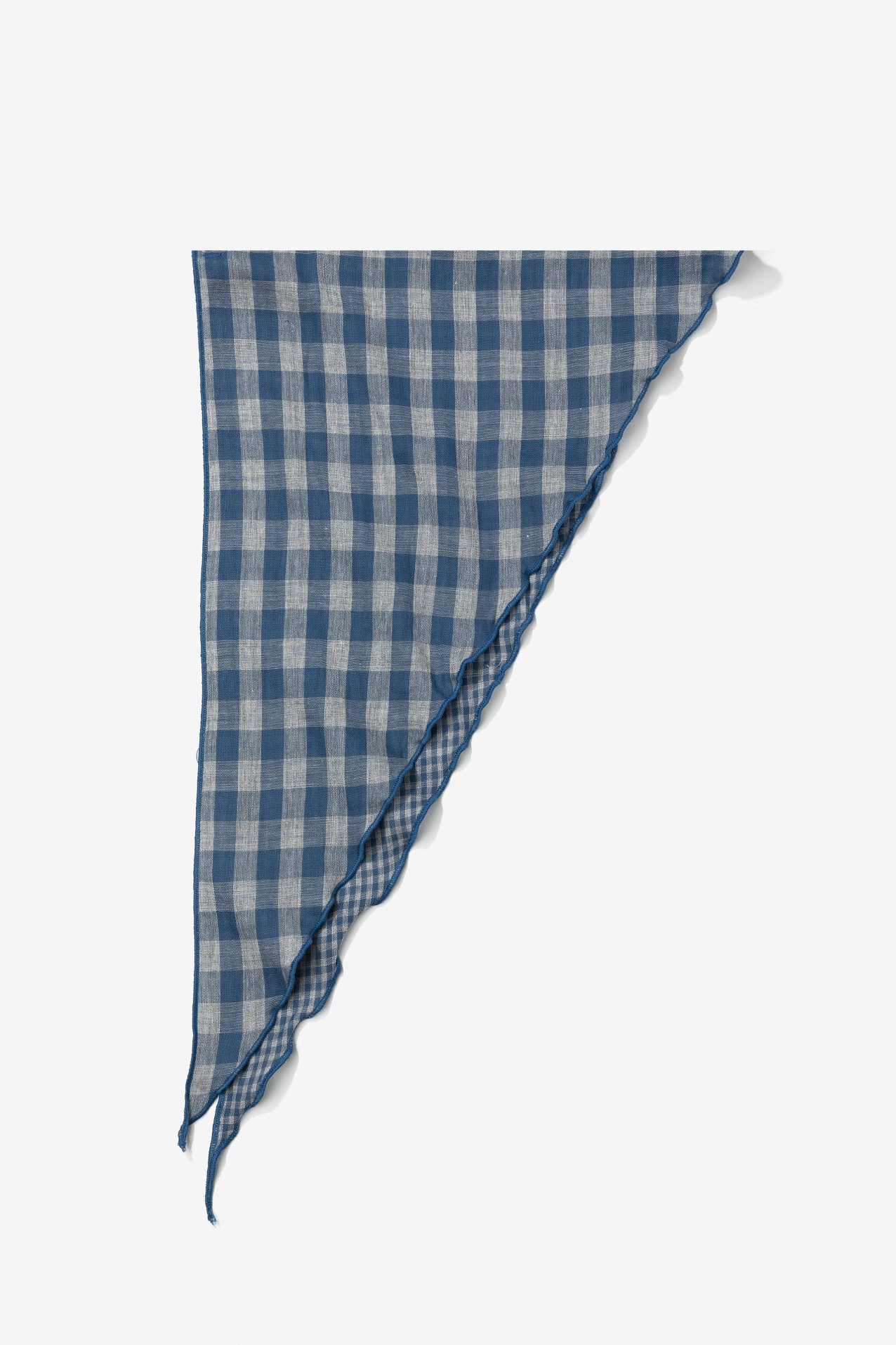 Blue Gingham Bandana Scarf