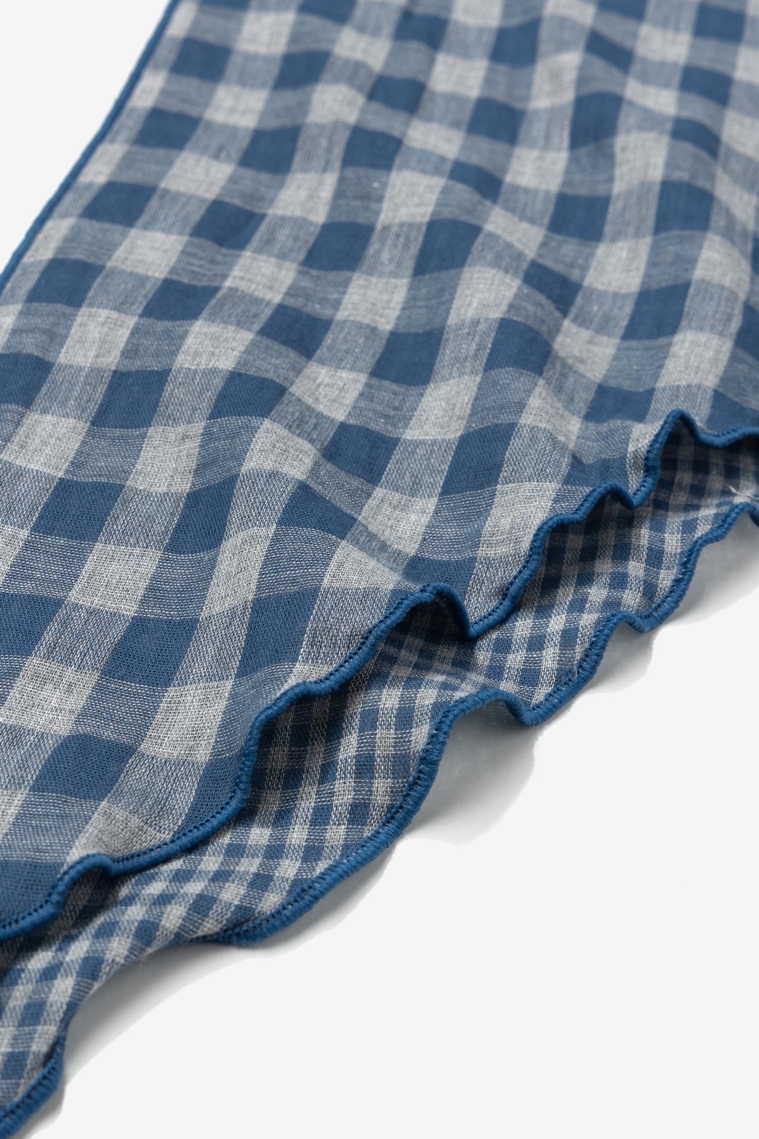 Blue Gingham Bandana Scarf