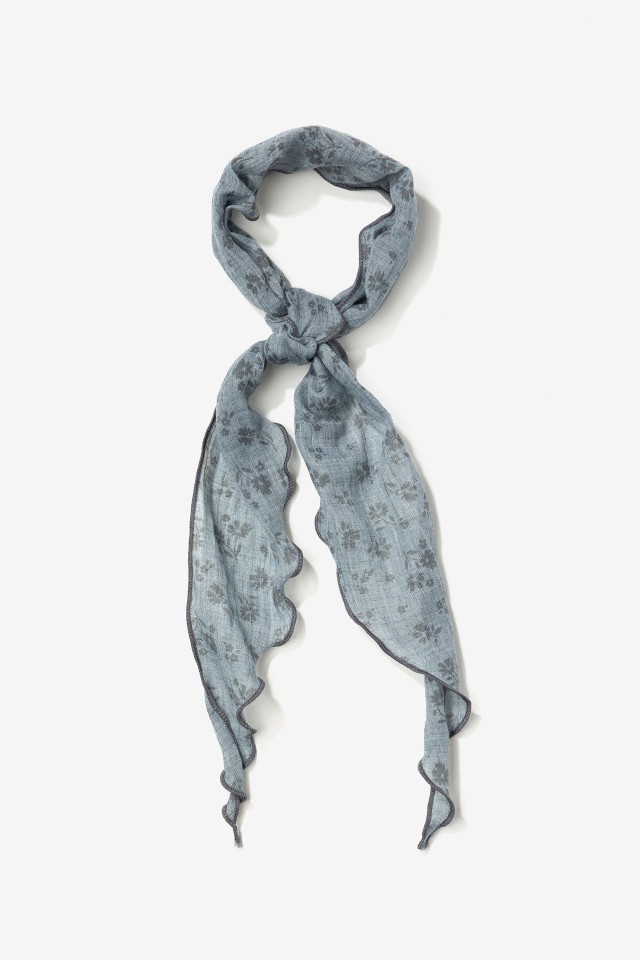 Blue Floral Skinny Bandana