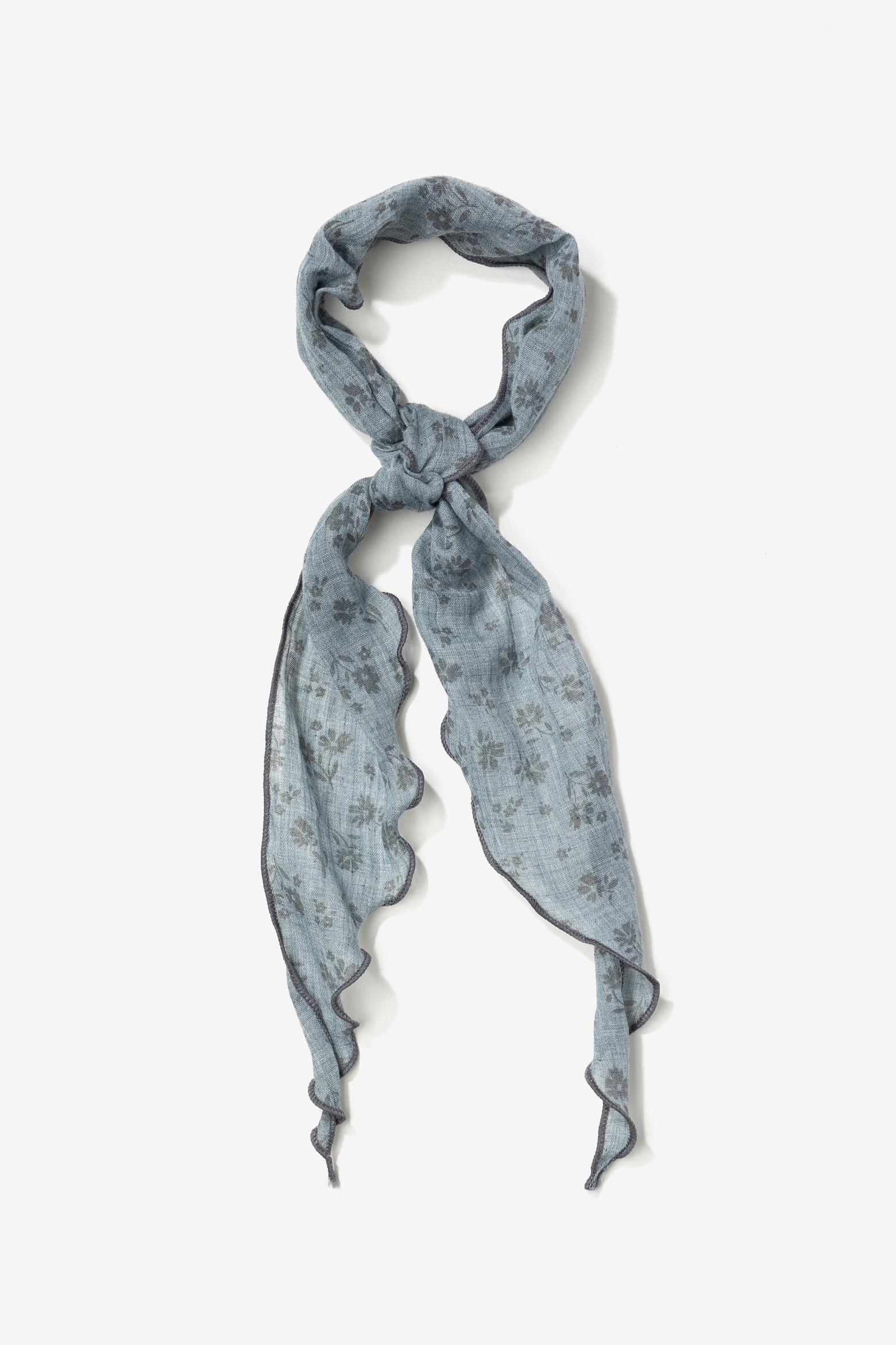 Blue Floral Skinny Bandana