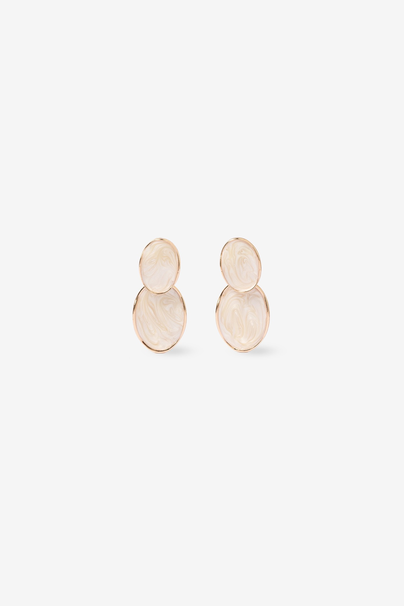 Gold Double Disc Earrings