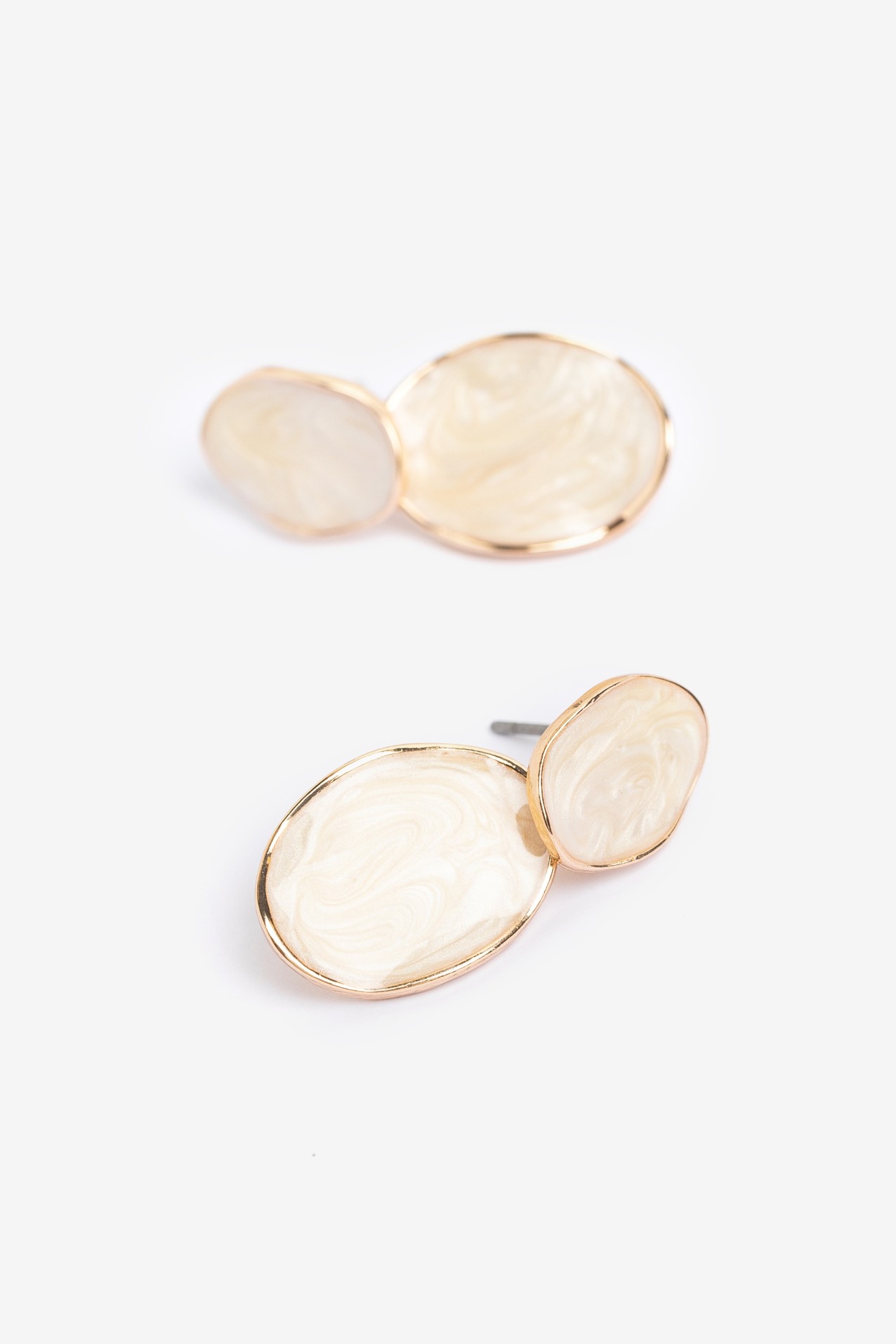 Gold Double Disc Earrings