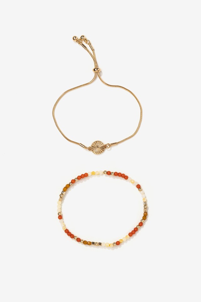Gold Toned Bracelet Duo