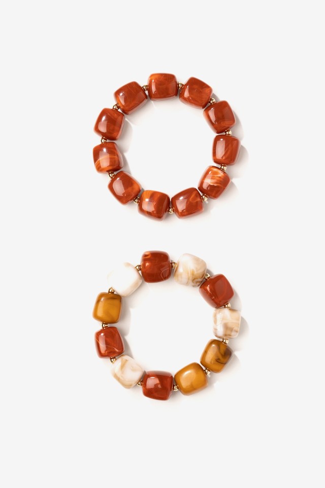 Chunky golden-toned bracelets