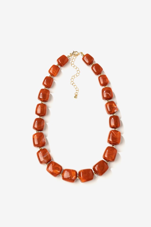 Chunky Amber Bead Necklace