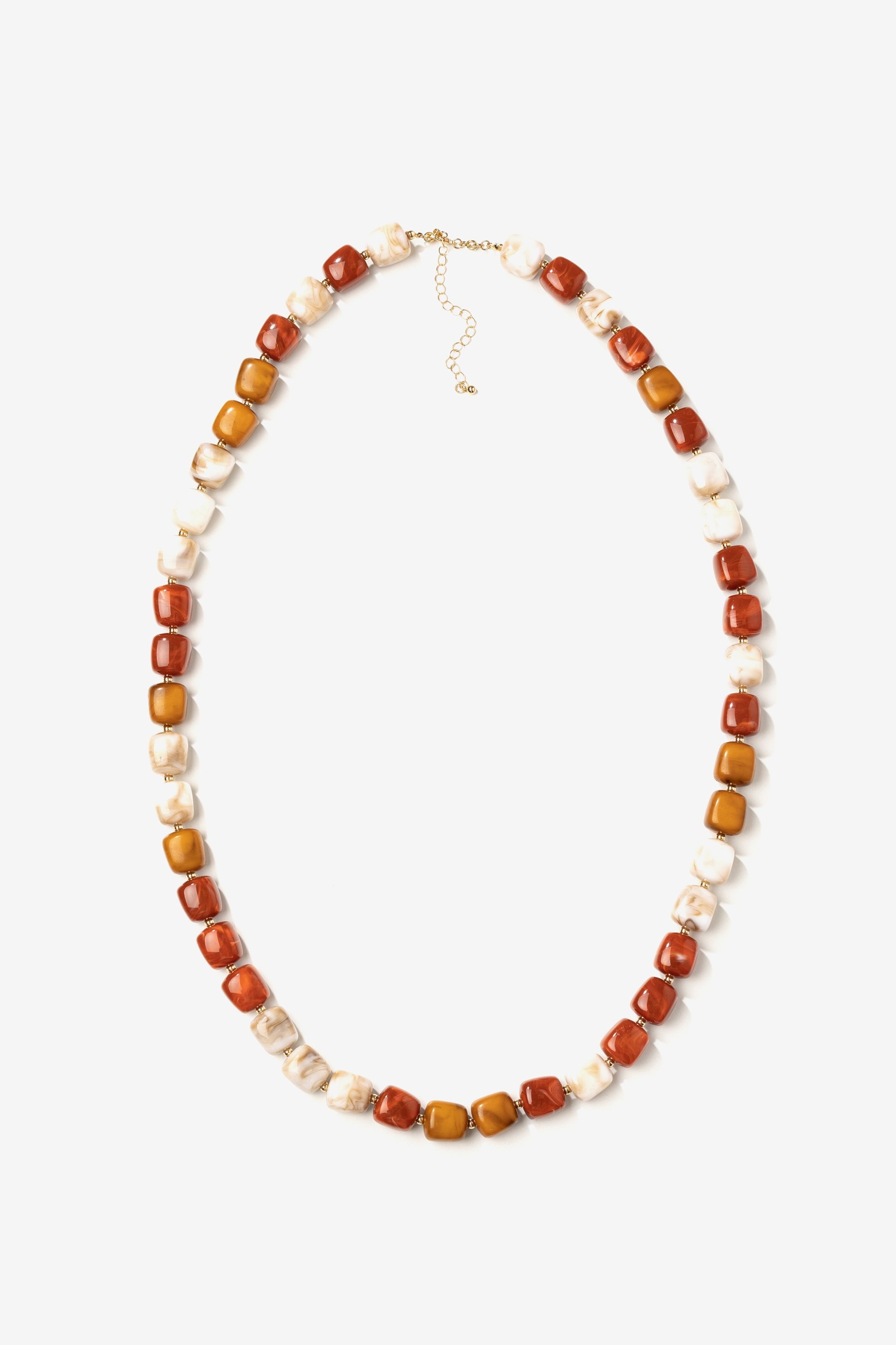 Beige Chunky Beaded Necklace