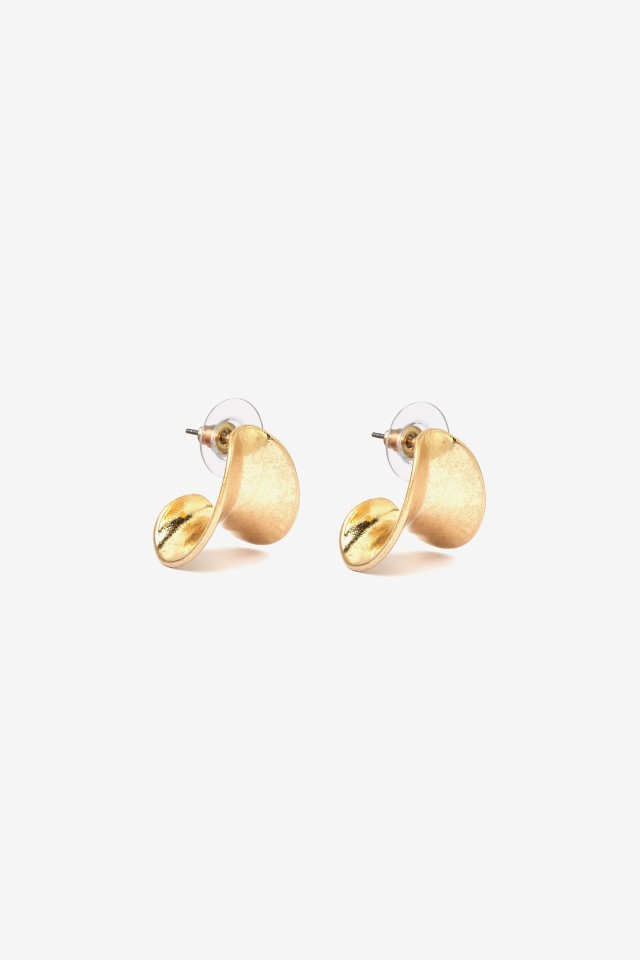 Curved Gold-Tone Earrings