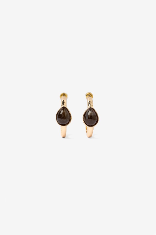 Chunky gold hoops with stone Chunky gold hoops with stone