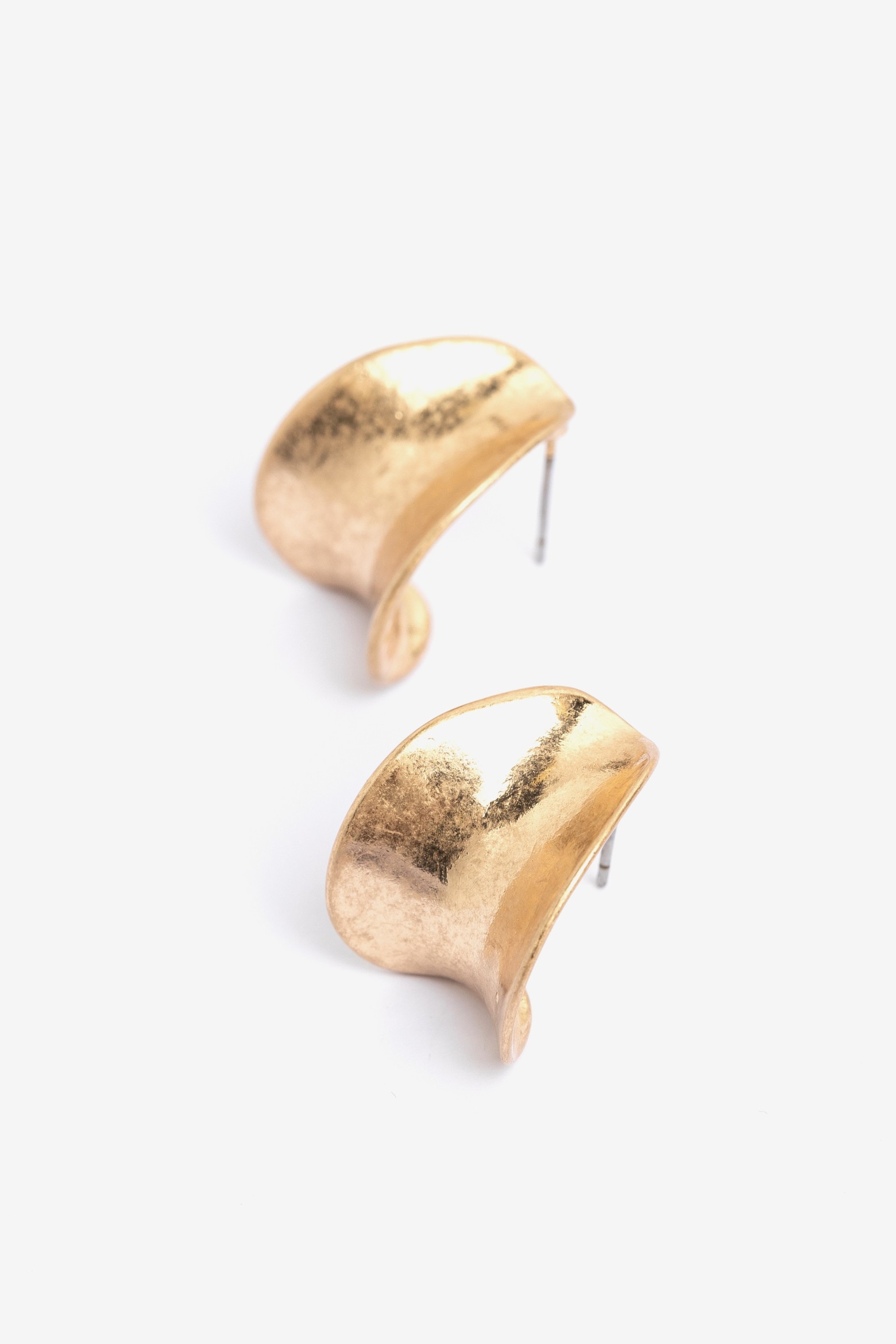 Curved Gold-Tone Earrings