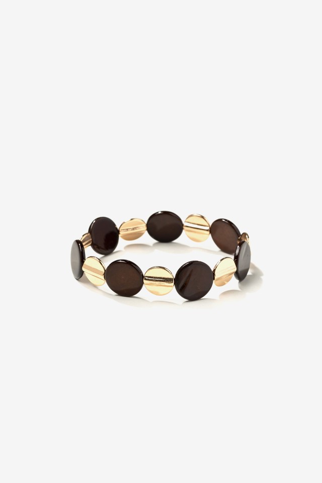 Bracelete castanha e dourada