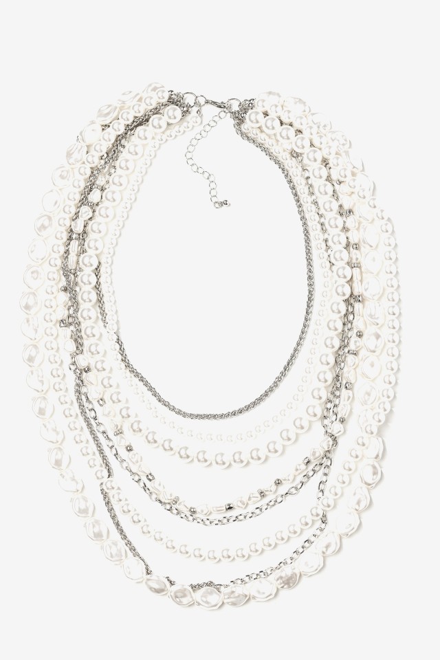 Layered Silver Pearl Necklace