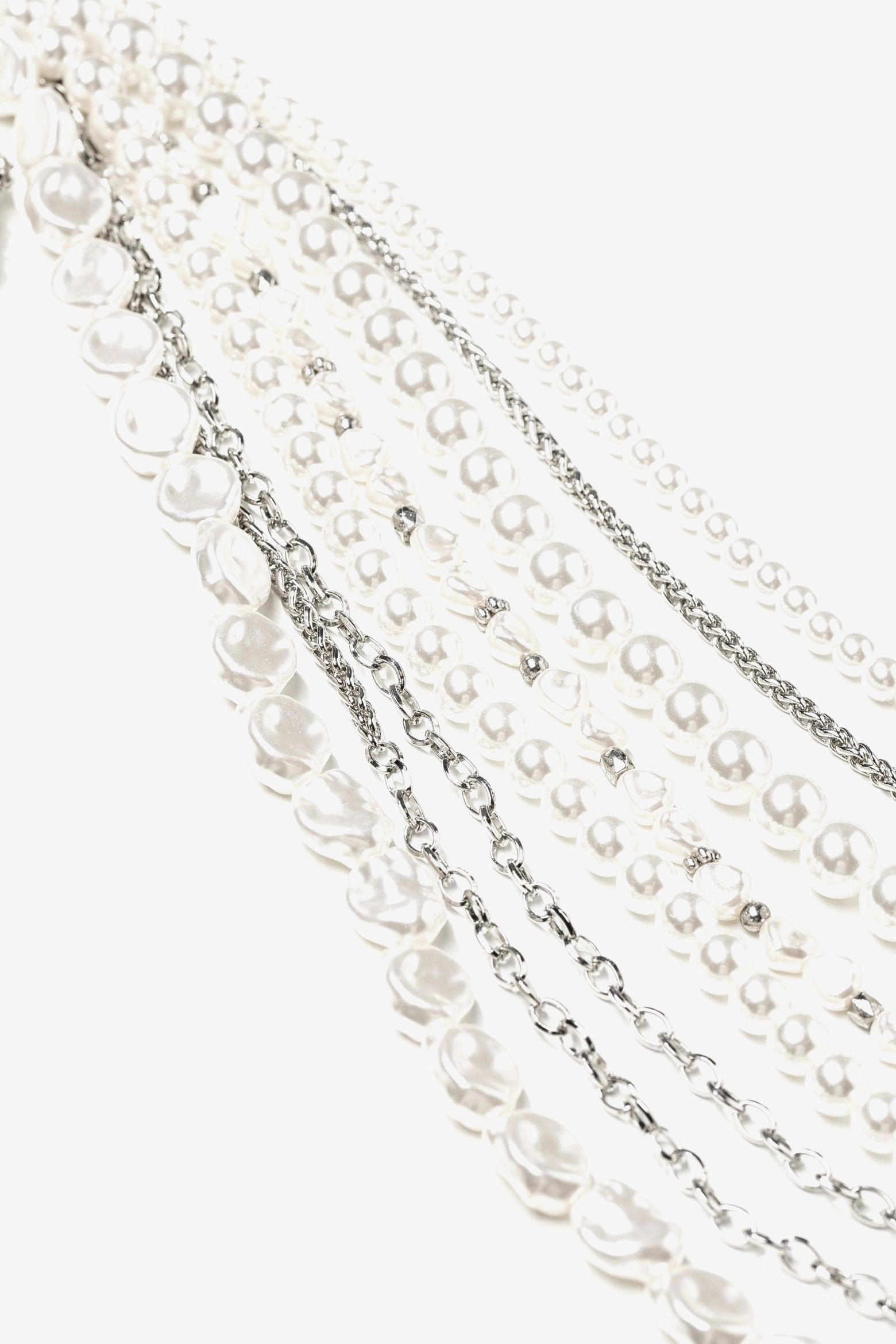 Layered Silver Pearl Necklace