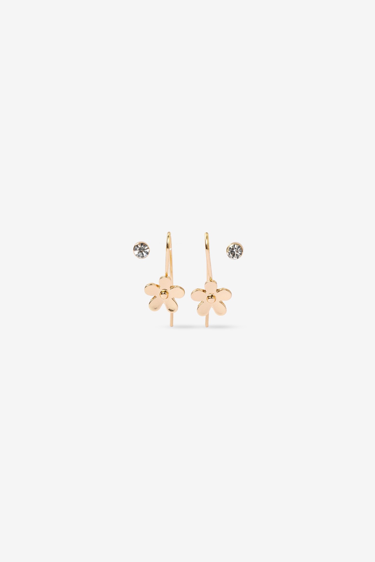Gold Flower Earring Set