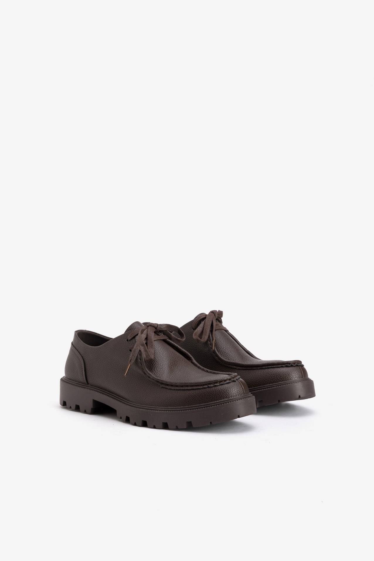 Chunky Brown Lace-Up Shoes