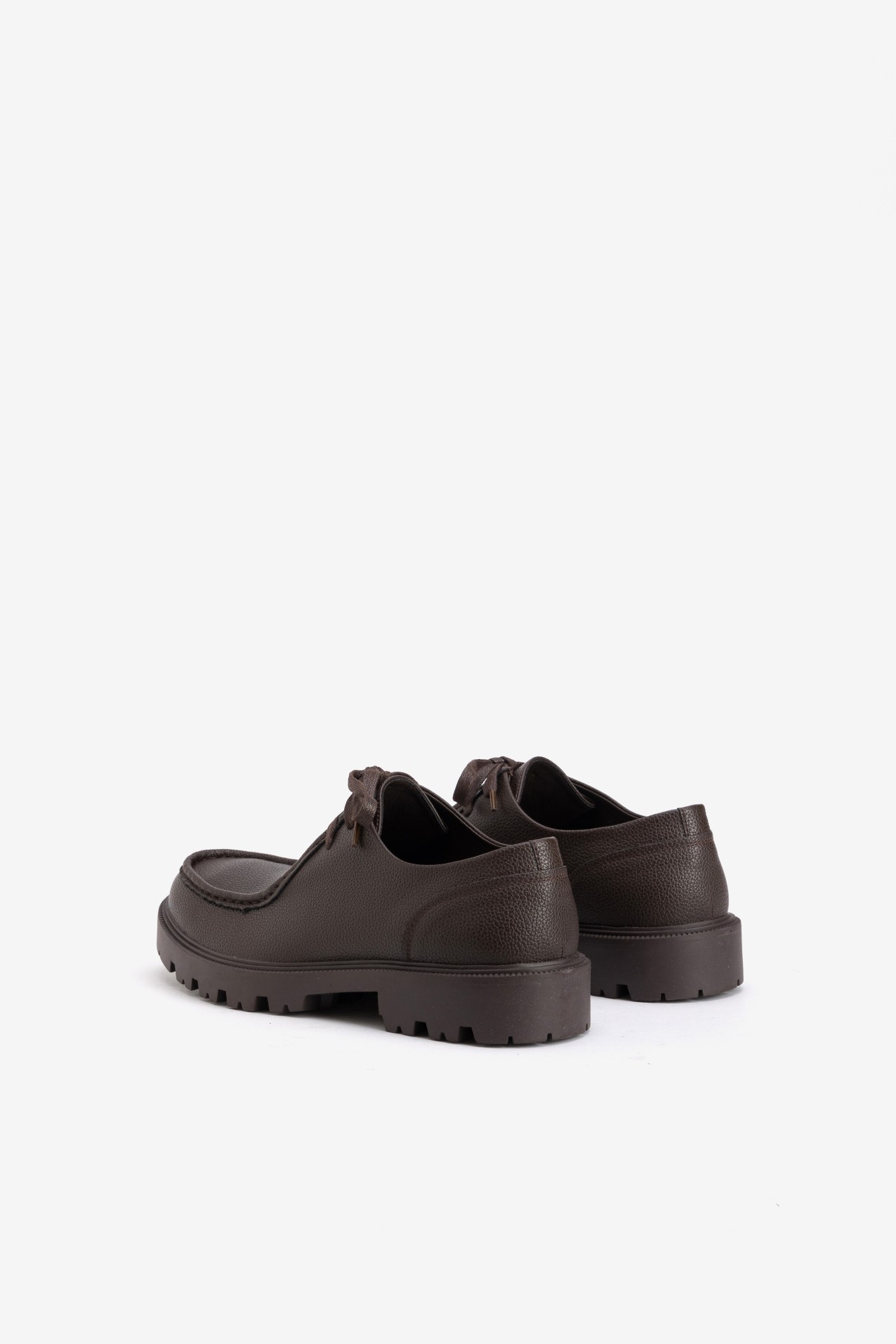 Chunky Brown Lace-Up Shoes