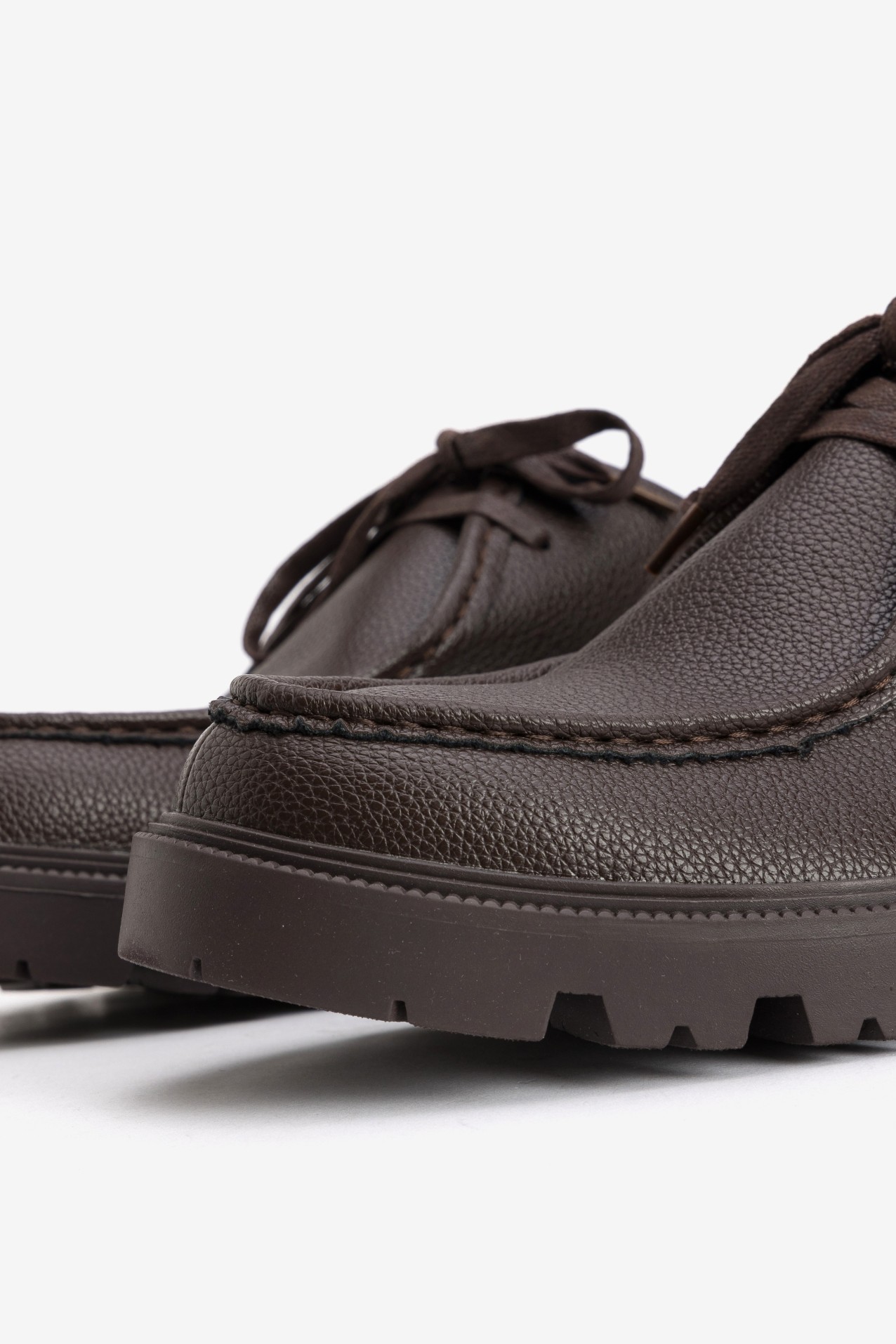Chunky Brown Lace-Up Shoes