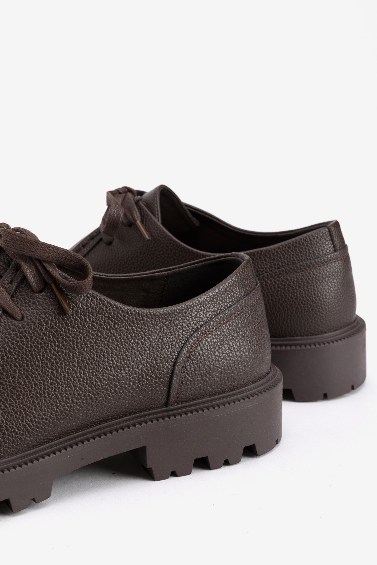 Chunky Brown Lace-Up Shoes