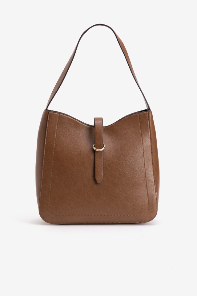 Brown Minimalist Shoulder Bag