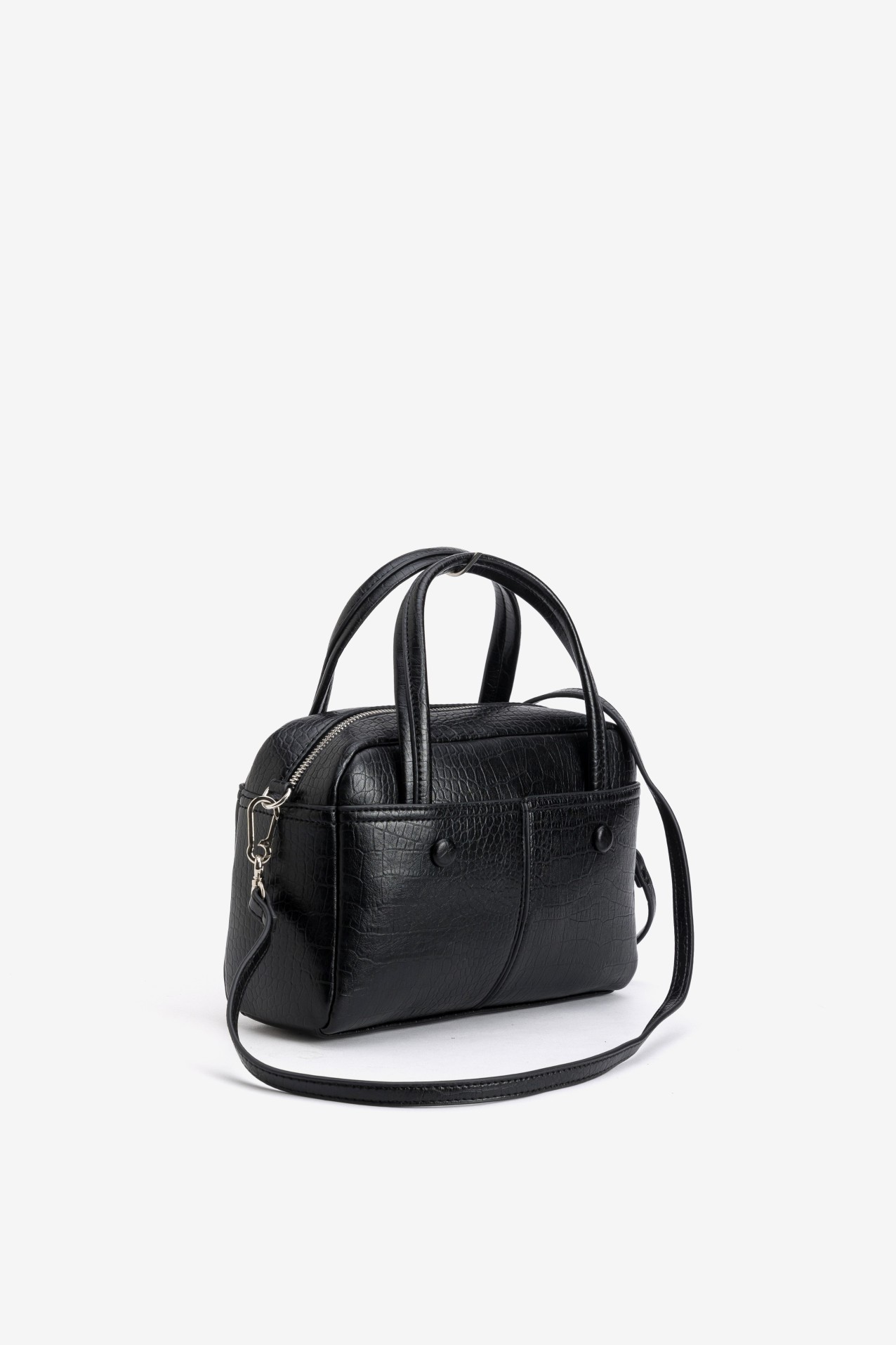 Black Croc Effect Handbag