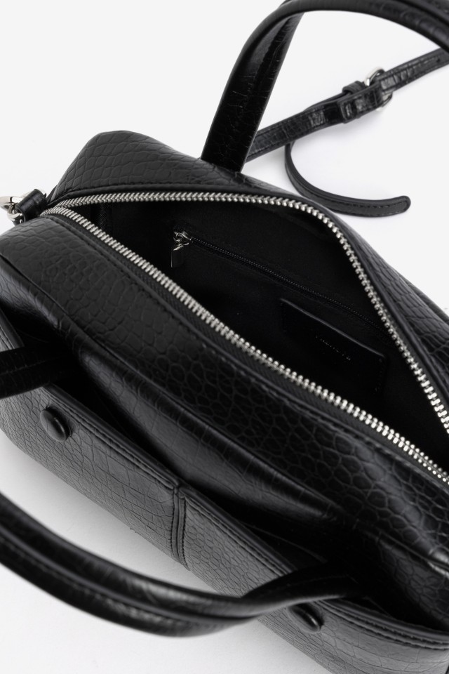 Black Croc Effect Handbag Black Croc Effect Handbag