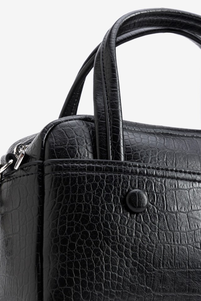 Black Croc Effect Handbag Black Croc Effect Handbag