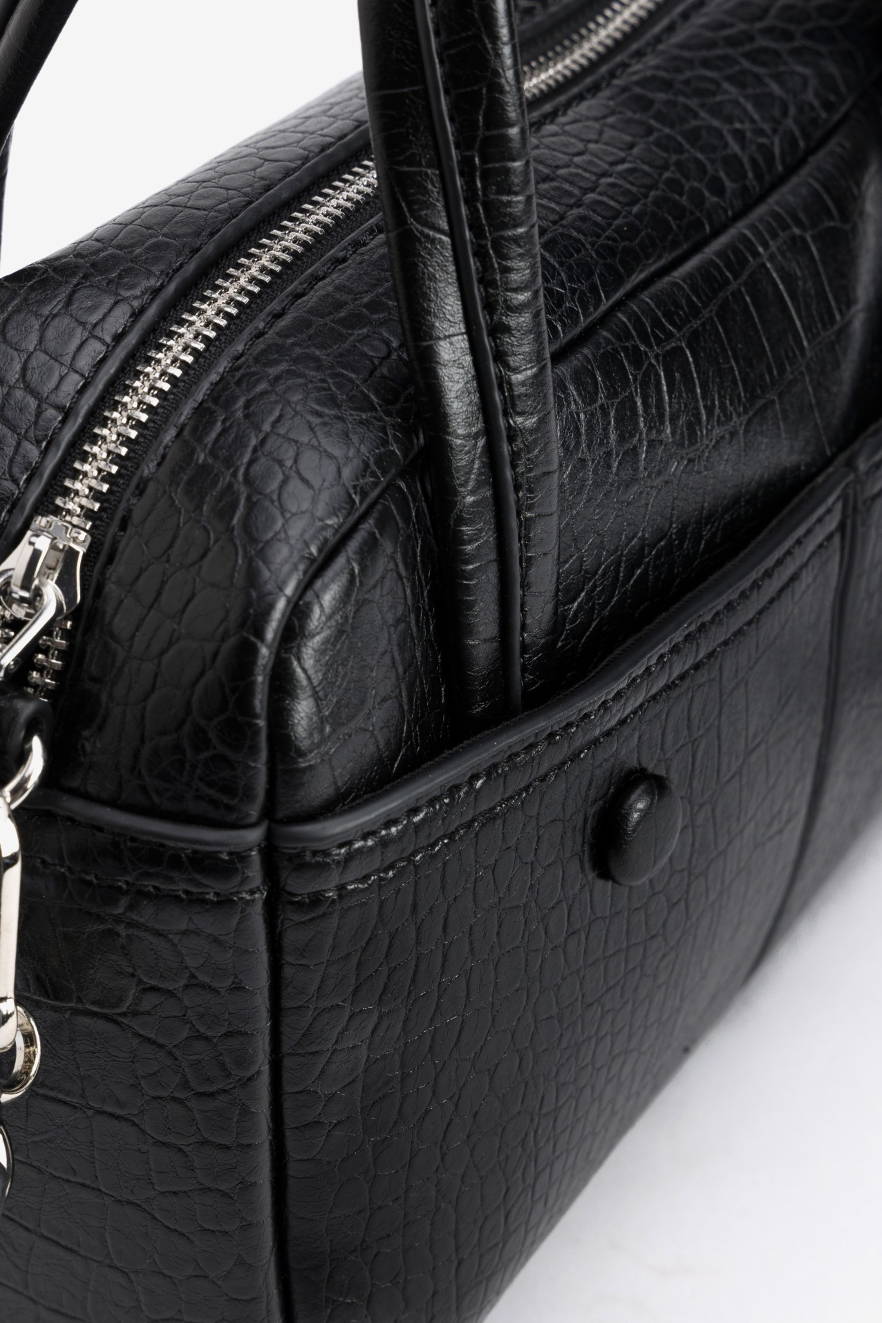 Black Croc Effect Handbag