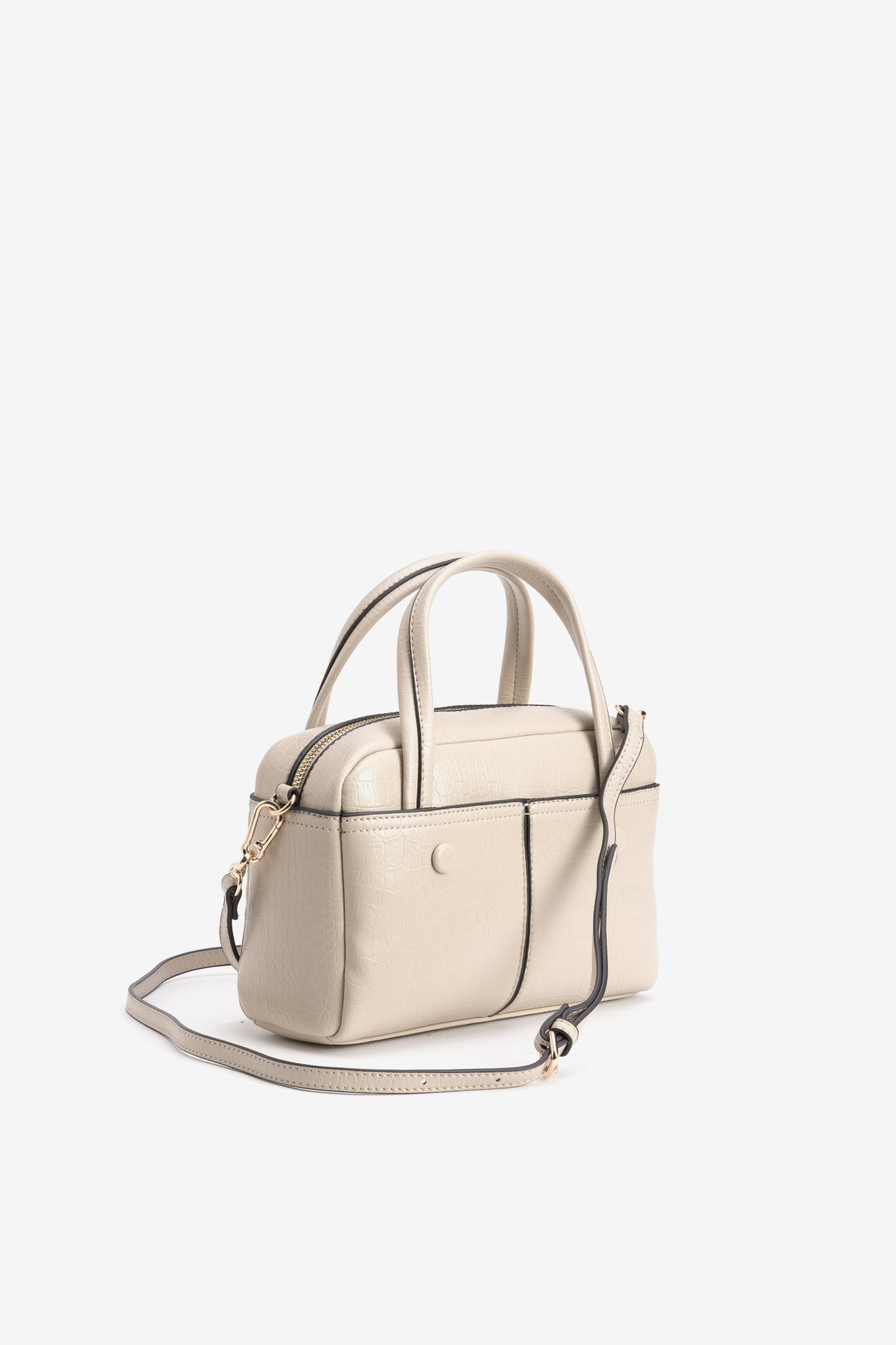 Beige Mini Structured Purse
